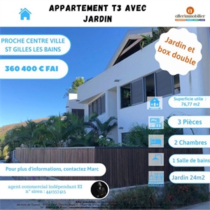 t3 à la vente -   97434  SAINT GILLES LES BAINS, surface 62 m2 vente t3 - UBI400891722